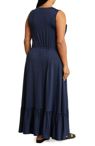 By Design Alba Deep V Maxi Dress In Peacoat
