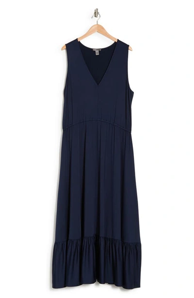 By Design Alba Deep V Maxi Dress In Peacoat