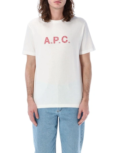Shop Apc A.p.c. James T-shirt In Blanc/rouge