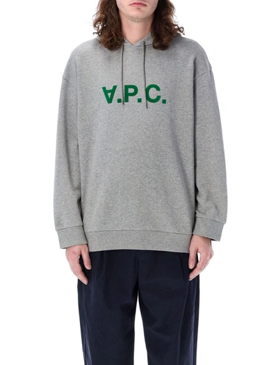 Shop Apc A.p.c. Milo Hoodie In Grey Mel Green