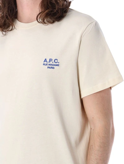Shop Apc A.p.c. Raymond T-shirt In Blanc Casse Blue