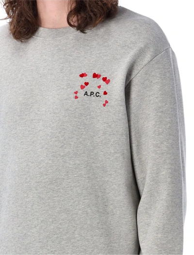 Shop Apc A.p.c. Valentin Sweatshirt In Grey Mel