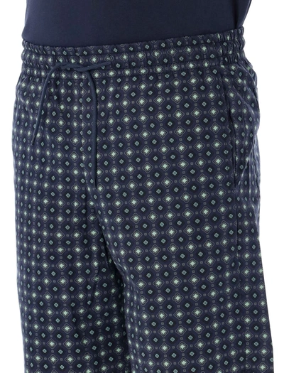 Apc Vincento Geometric-pattern Shorts In Dk Navy