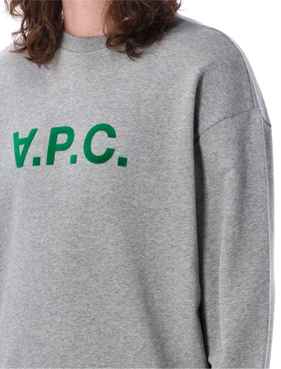 Shop Apc A.p.c. Vpc Sweatshirt In Grey Mel Green