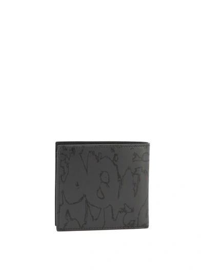 Shop Alexander Mcqueen "mcqueen Graffiti Billfold" Wallet In Black