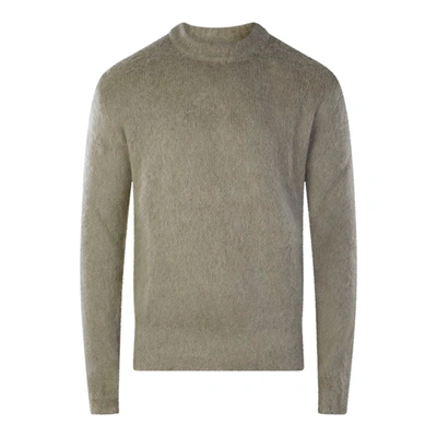 Shop Ami Alexandre Mattiussi Ami Paris Taupe Mohari And Wool Blend Sweater In Beige