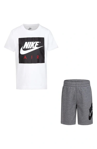 Nike Kids' Crew Tee & Knit Shorts Set In Carbon Heather