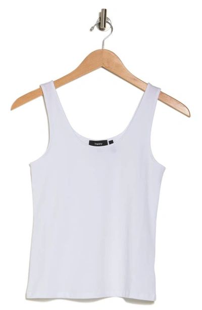 Shop Theory Deep Scoop Neck Tank In White