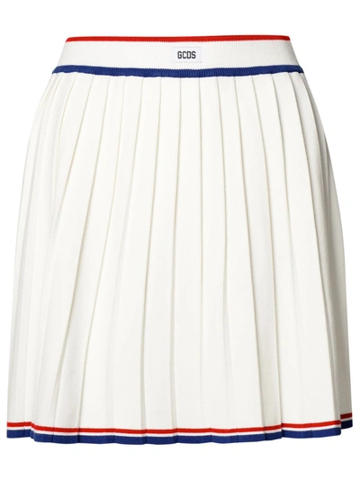 Shop Gcds Skirt In White Viscose Blend