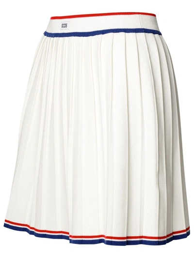 Shop Gcds Skirt In White Viscose Blend