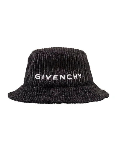 Shop Givenchy Fisherman Hat In Raffia In Black