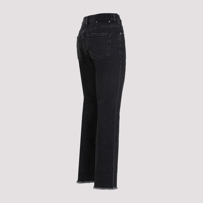 Shop Golden Goose Cropped Flare Denim Jeans In Black