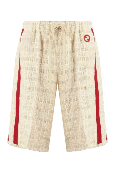 Shop Gucci Cotton Bermuda Shorts In White