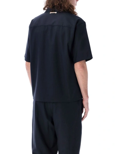 Shop Marni Bowling Tropical Shirt In Blu Black
