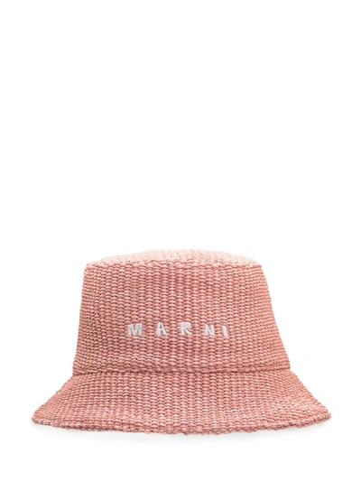 Shop Marni Raffia Hat In Pink