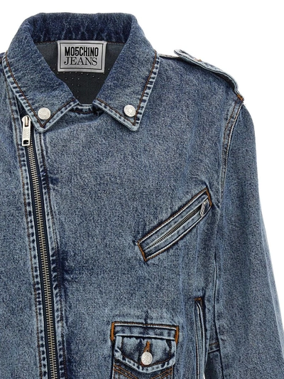Shop Moschino Jackets In Blue