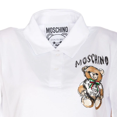 Shop Moschino Polo With Logo In White