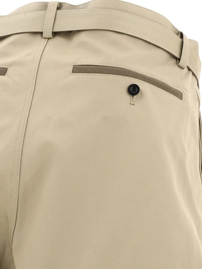 Shop Sacai Belted Chino Shorts In Camel