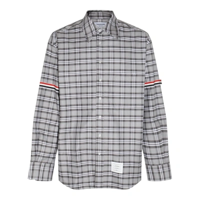 Shop Thom Browne Shirts In Med Grey