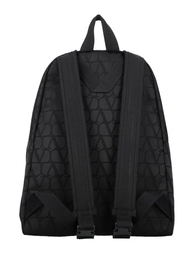 Shop Valentino Garavani Toile Iconographe Backpack In Black