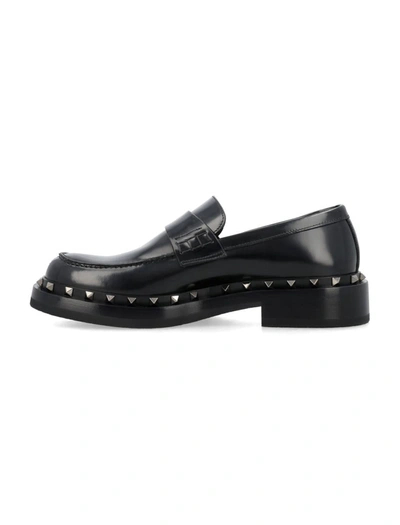 Shop Valentino Garavani Rockstud Loafer In Black