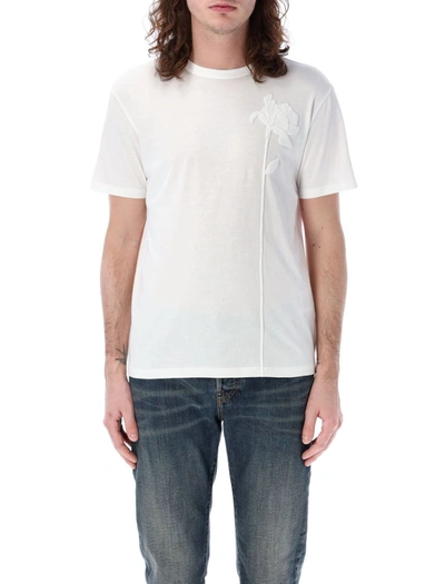 Shop Valentino Garavani Flower Embroidery T-shirt In White