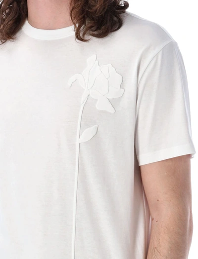 Shop Valentino Garavani Flower Embroidery T-shirt In White
