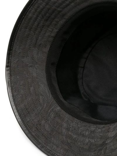Shop Versace Black Cotton Hat In Grey