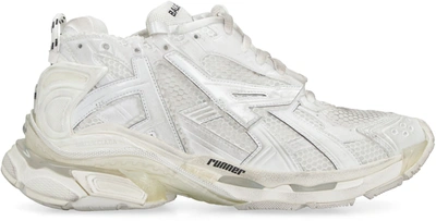 Shop Balenciaga Runner Nylon Low-top Sneakers In White