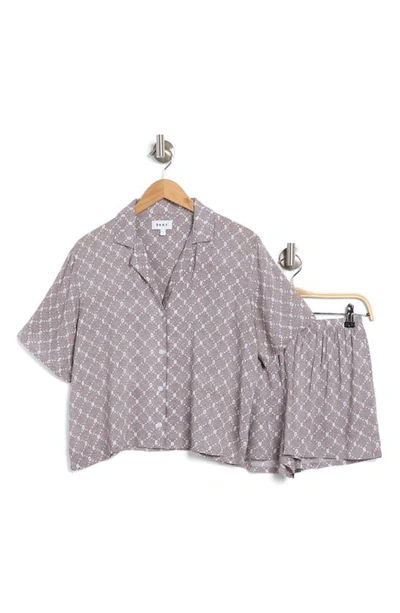 Shop Dkny Boxer Pajamas In Heather Grey Geometric