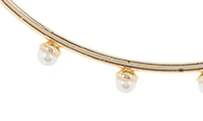 Shop Frasier Sterling Midnight Mood Imitation Pearl 58mm Hoop Earrings In Gold