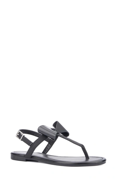 New York And Company Abril Thong Sandal In Black Combo