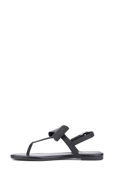 New York And Company Abril Thong Sandal In Black Combo