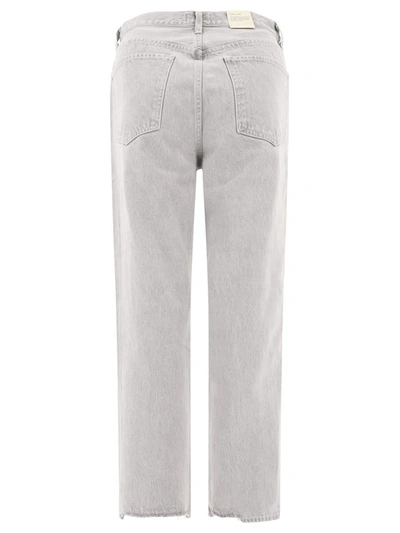 Shop Agolde "criss Cross" Jeans In Grey
