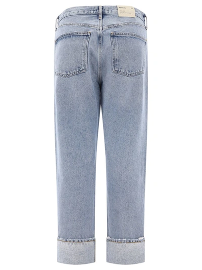 Shop Agolde "fran Low Slung" Jeans In Blue