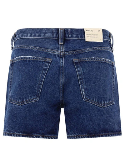Shop Agolde "enamour" Shorts In Blue