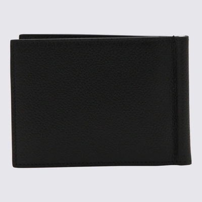 Shop Balenciaga Black And White Leather Cash Wallet