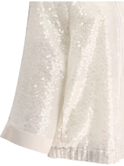 Shop Brunello Cucinelli Dazzling Embroidery Hooded Sweater In White