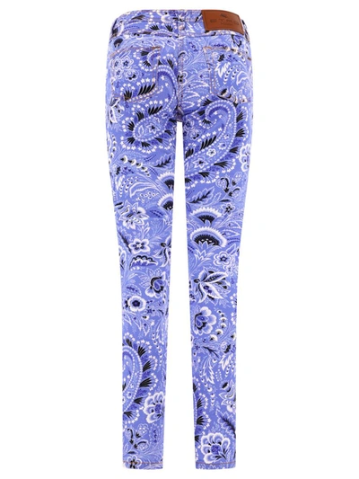Shop Etro "bandana" Jeans In Blue