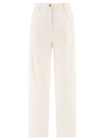 Shop Etro Cropped Chino Trousers In White