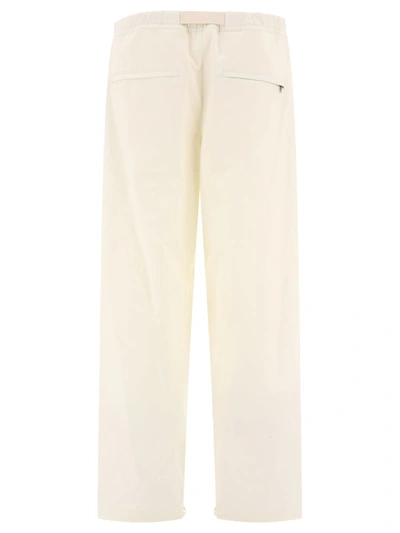 Shop Jil Sander Trousers With Embroidery In White