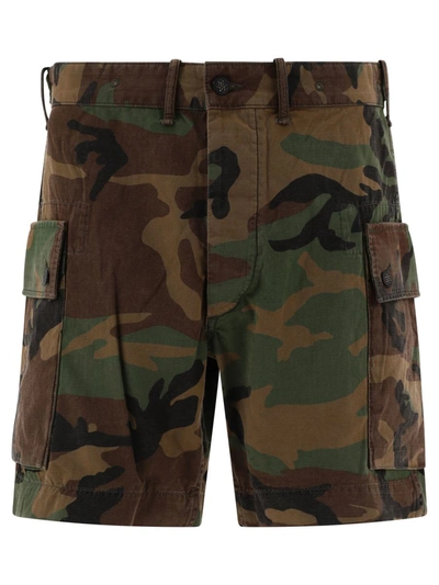 Shop Rrl By Ralph Lauren Camo Ripstop Cargo Shorts In Green