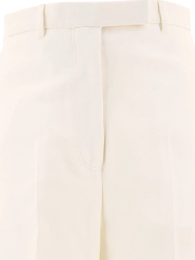 Shop Thom Browne Trousers In Organic Cotton In White
