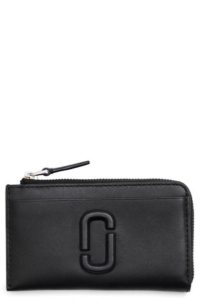 Shop Marc Jacobs The Top Zip Multi Leather Card Holder In Black