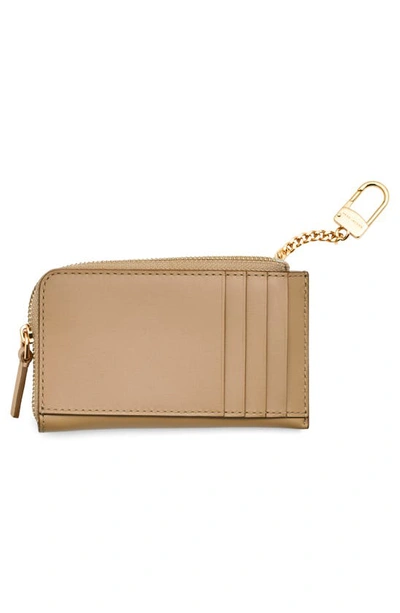 Shop Marc Jacobs The Top Zip Multi Leather Card Holder In Camel