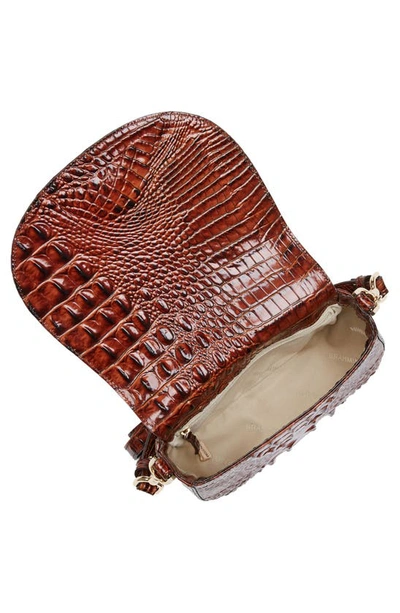 Shop Brahmin Briar Croc Embossed Leather Crossbody Bag In Pecan