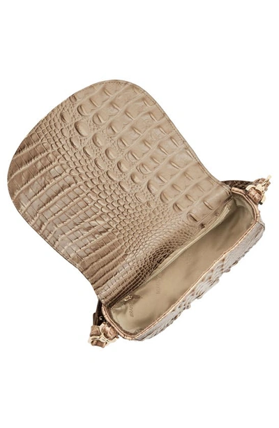 Shop Brahmin Briar Croc Embossed Leather Crossbody Bag In Sesame