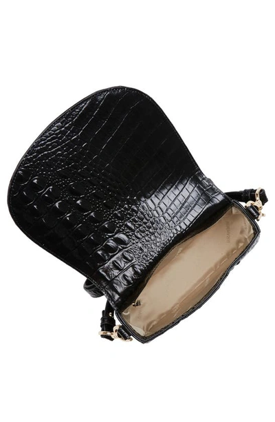 Shop Brahmin Briar Croc Embossed Leather Crossbody Bag In Black