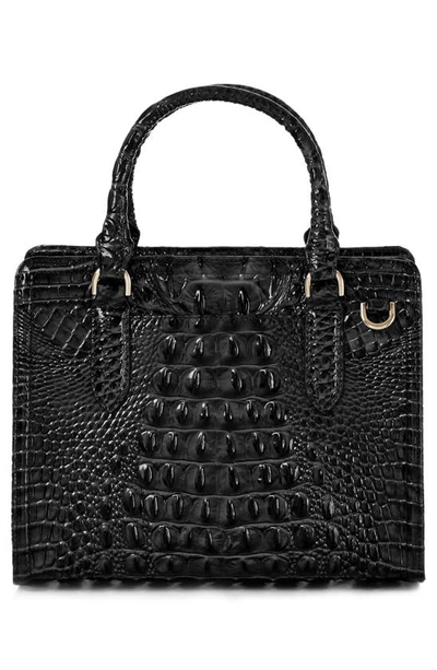 Brahmin Cami Croc Embossed Leather Satchel In Black