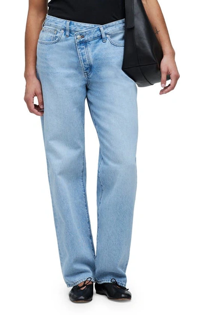 Shop Madewell Cross Tab Edition Low Slung Straight Jeans In Sevilla Wash